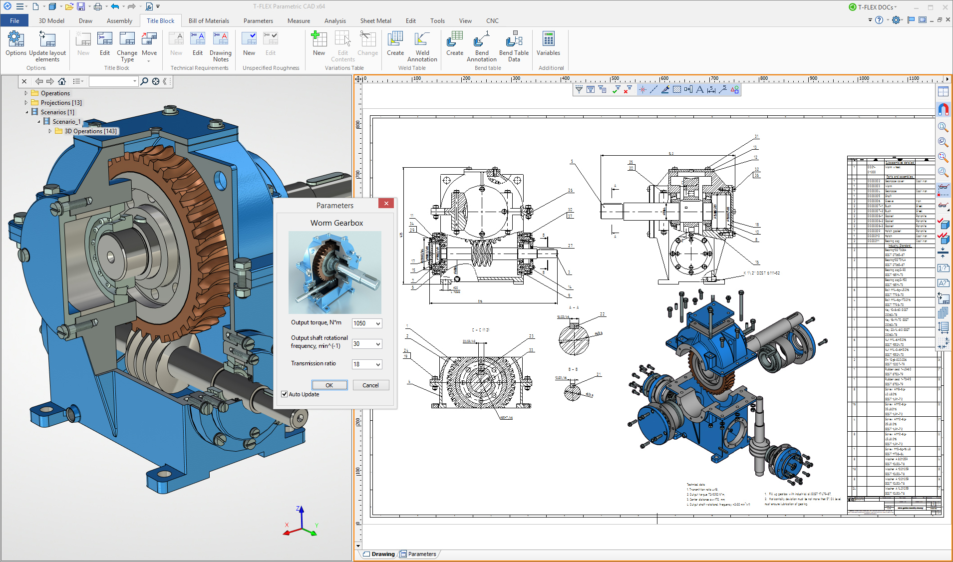 Worm Gearbox Drawing